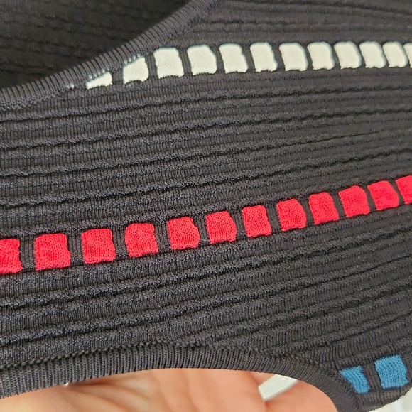 BCBGMAXAZRIA Laure Geometric Knit Jacquard Peplum Top - Picture 6 of 17